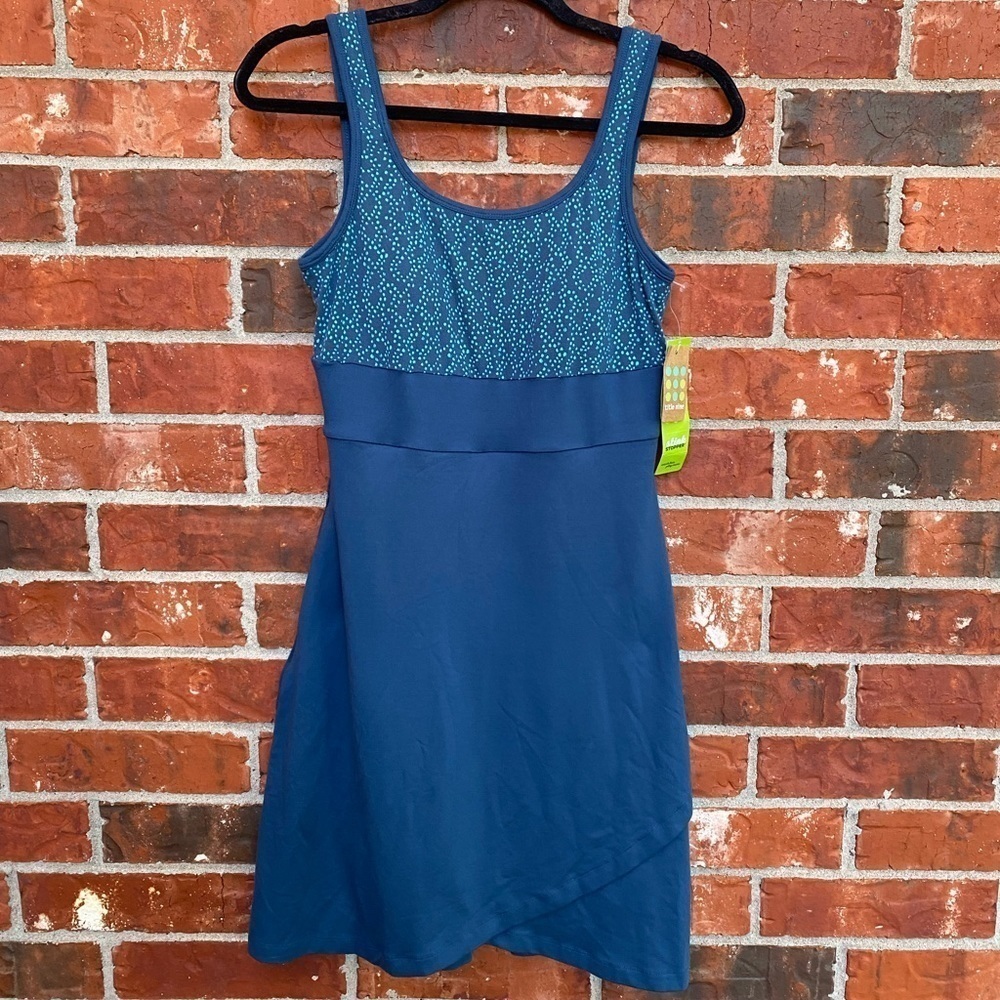 Title Nine Womens Small Connnelly Blue Keyhole Tank Dress Zip Pockets New W Tags